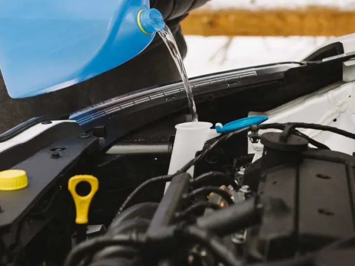 Can you put windshield washer fluid in while the car is hot?