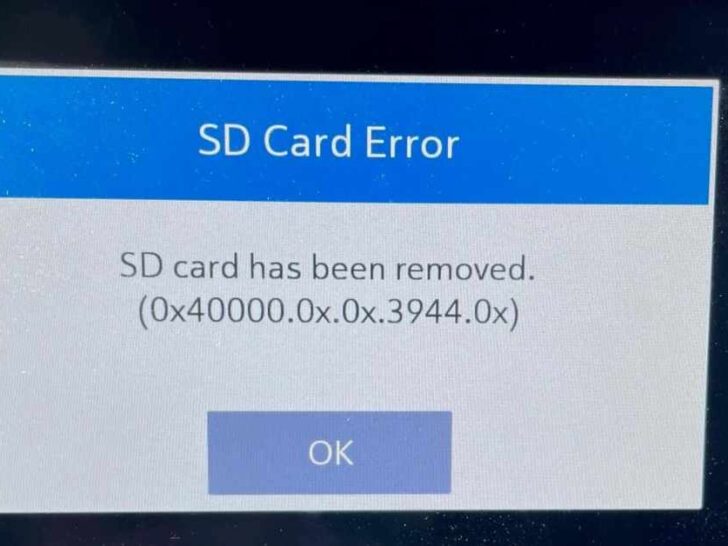 GMC Acadia SD Card Removed