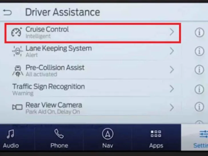 Enable or Disable Speed Sign Recognition on Ford F-150