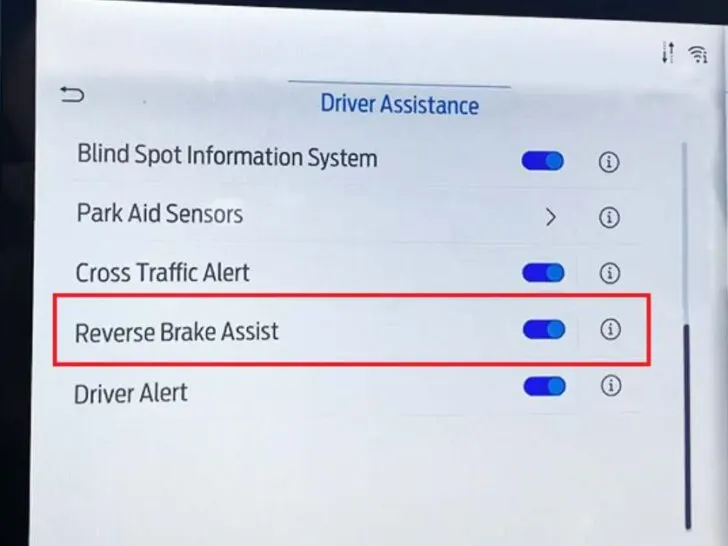How to Enable or Disable Reverse Brake Assist on Ford F150?